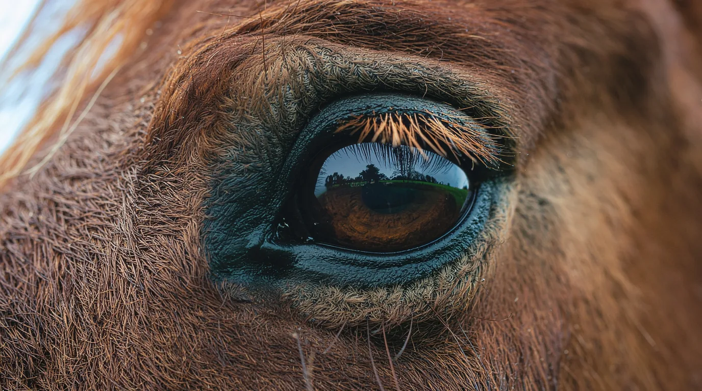 Un regard de cheval au Les Écuries du Villard, Peyrat-de-Bellac