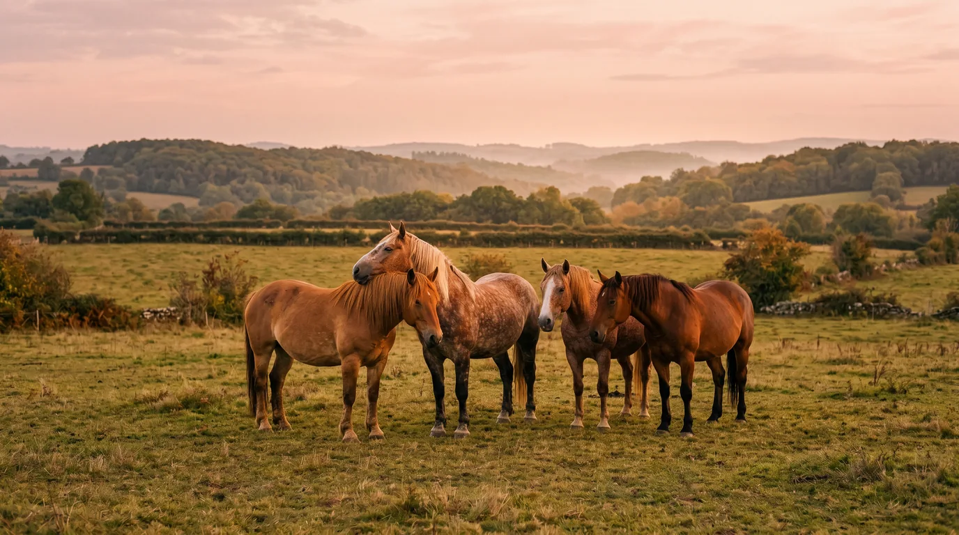 Les chevaux du Les Écuries du Villard en liberté, Haute-Vienne